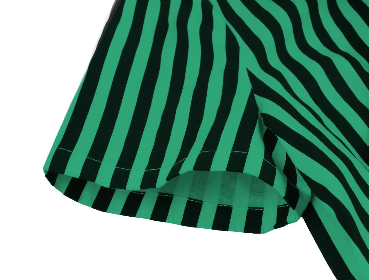 Lilith Stripe Dress Ro Rox Midi Short Sleeve Button Down Gothic Sexy Alternative - Picture 12 of 15