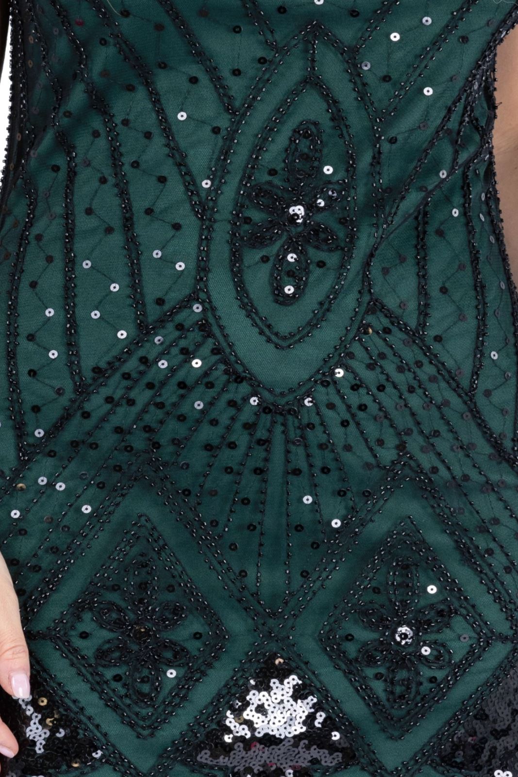 1920's Vintage Gatsby Party Flapper Dress - Sequin Tassel Fringe Cocktail Dress - Picture 36 of 46