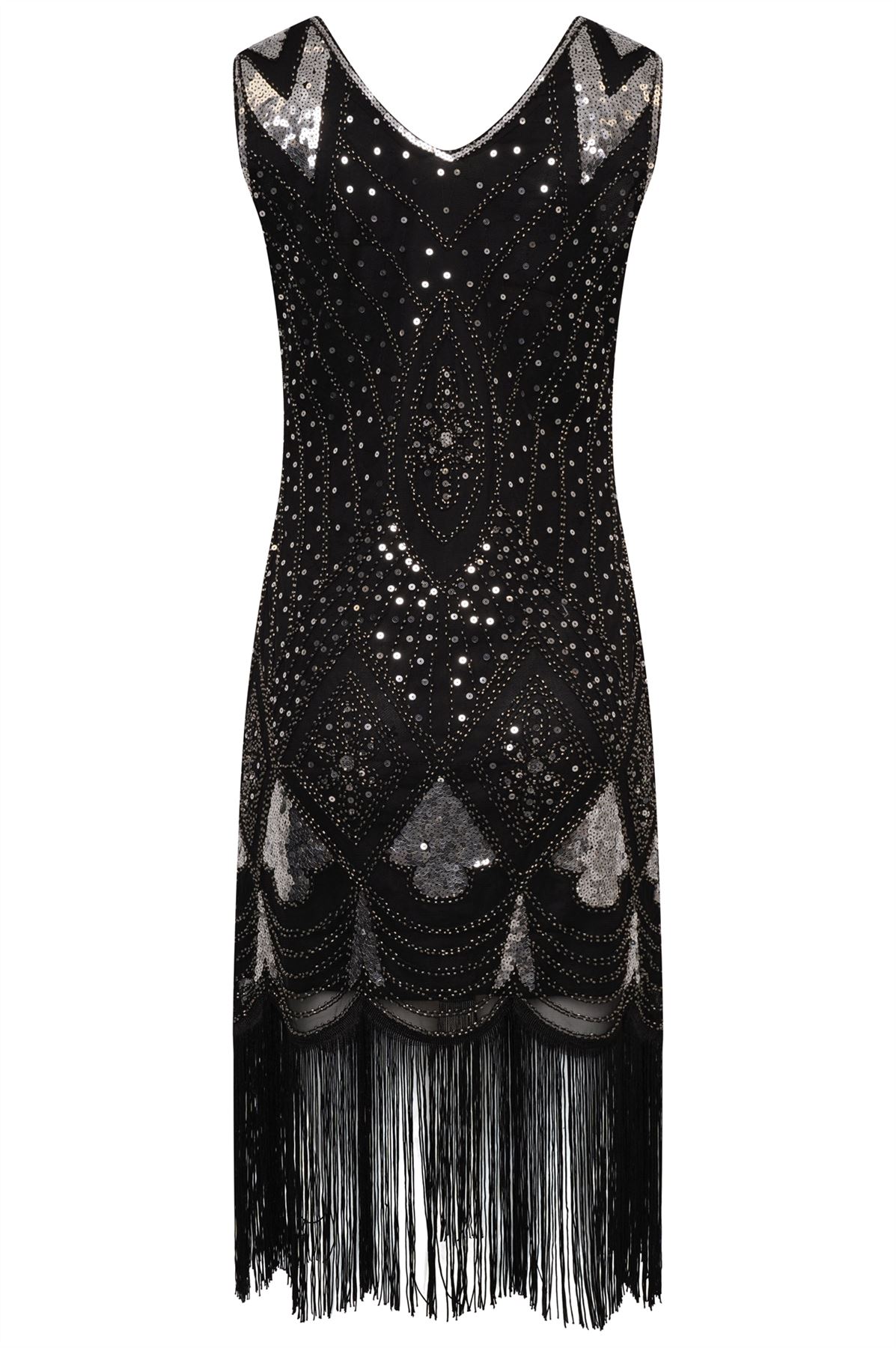 1920's Vintage Gatsby Party Flapper Dress - Sequin Tassel Fringe Cocktail Dress - Picture 46 of 46