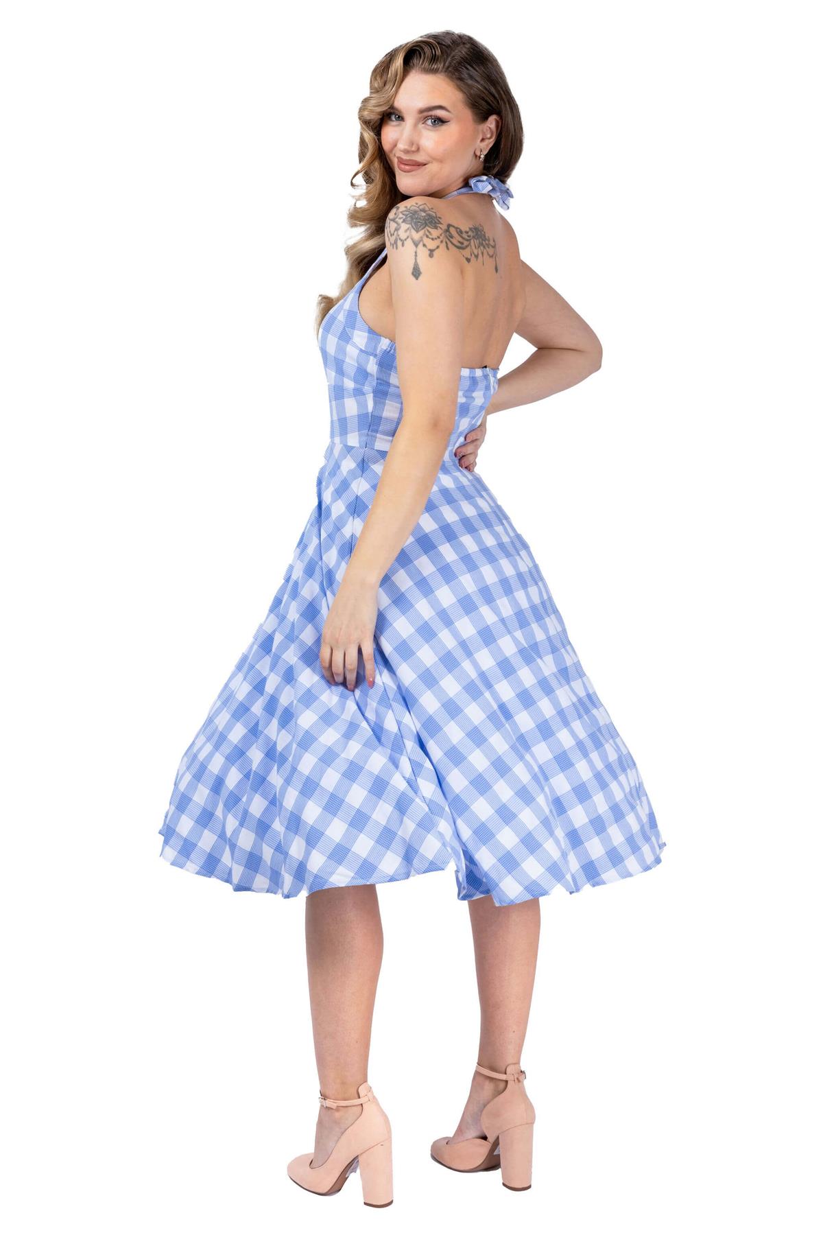 Ro Rox Halter Dress Pin up Vintage 1950's Dorothy Gingham