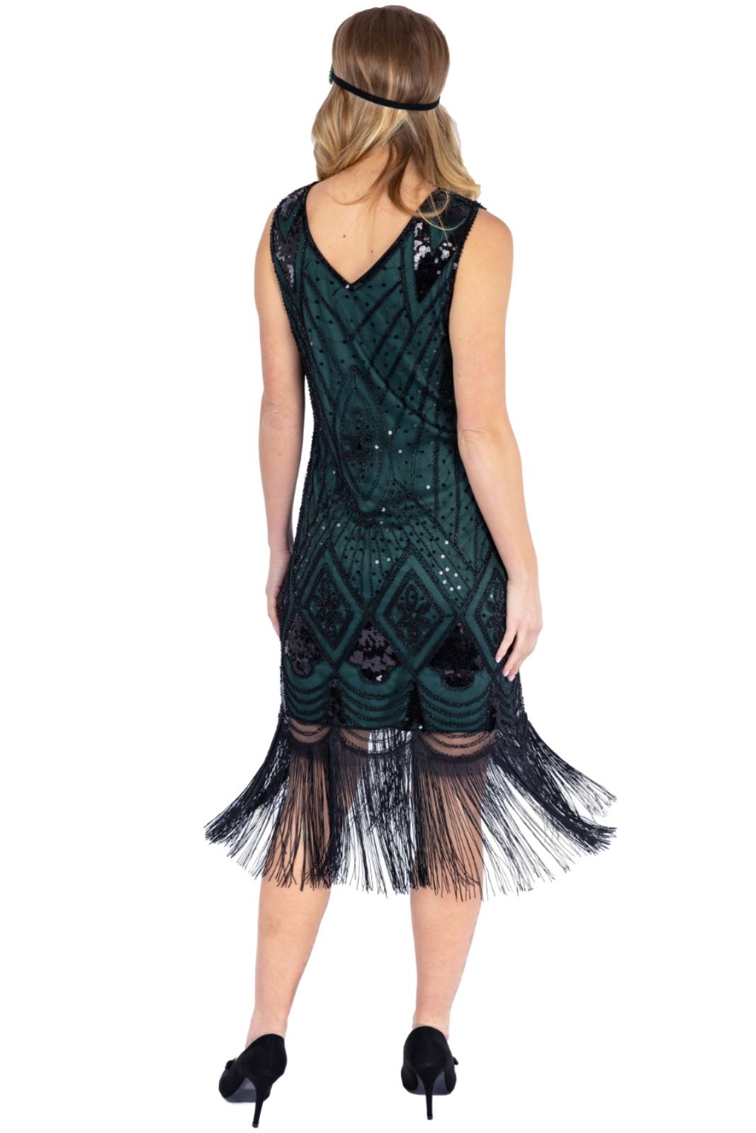 1920's Vintage Gatsby Party Flapper Dress - Sequin Tassel Fringe Cocktail Dress - Picture 29 of 46