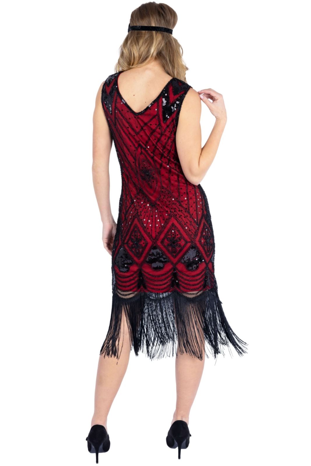 1920's Vintage Gatsby Party Flapper Dress - Sequin Tassel Fringe Cocktail Dress - Picture 41 of 46