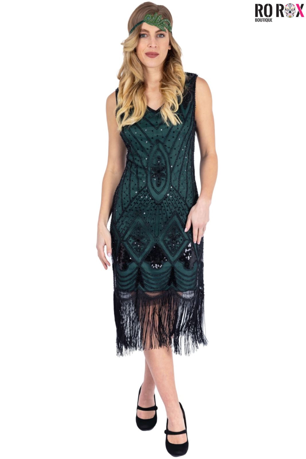 1920's Vintage Gatsby Party Flapper Dress - Sequin Tassel Fringe Cocktail Dress - Picture 28 of 46
