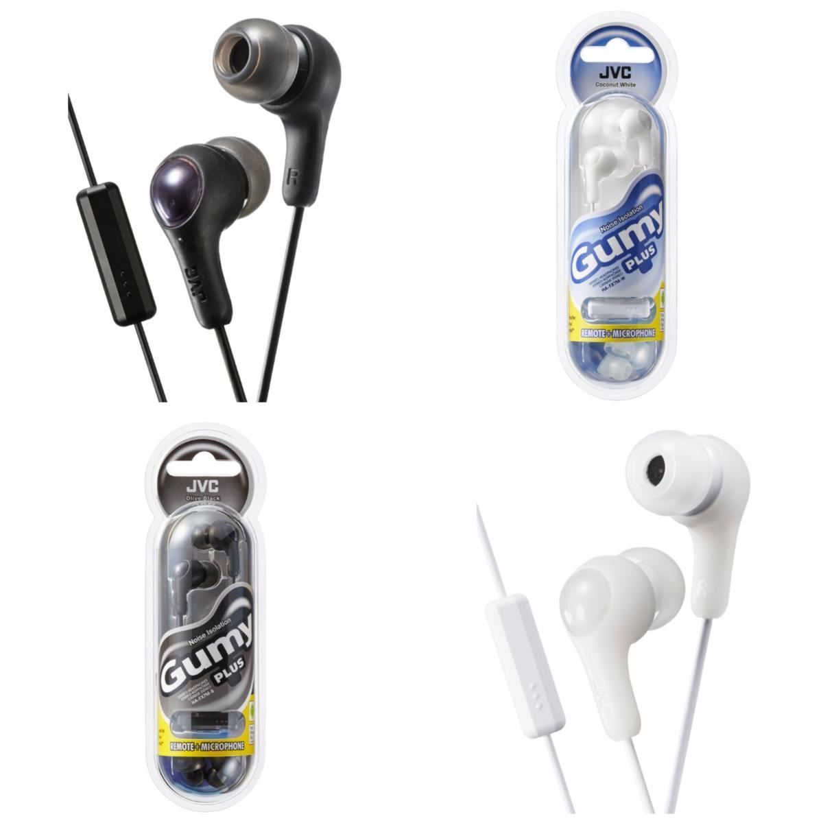 Silicone Ear Pieces S//M//L JVC Gumy in Ear Earbud Headphones White Comfortable and Secure Fit HAFX7W Powerful Sound