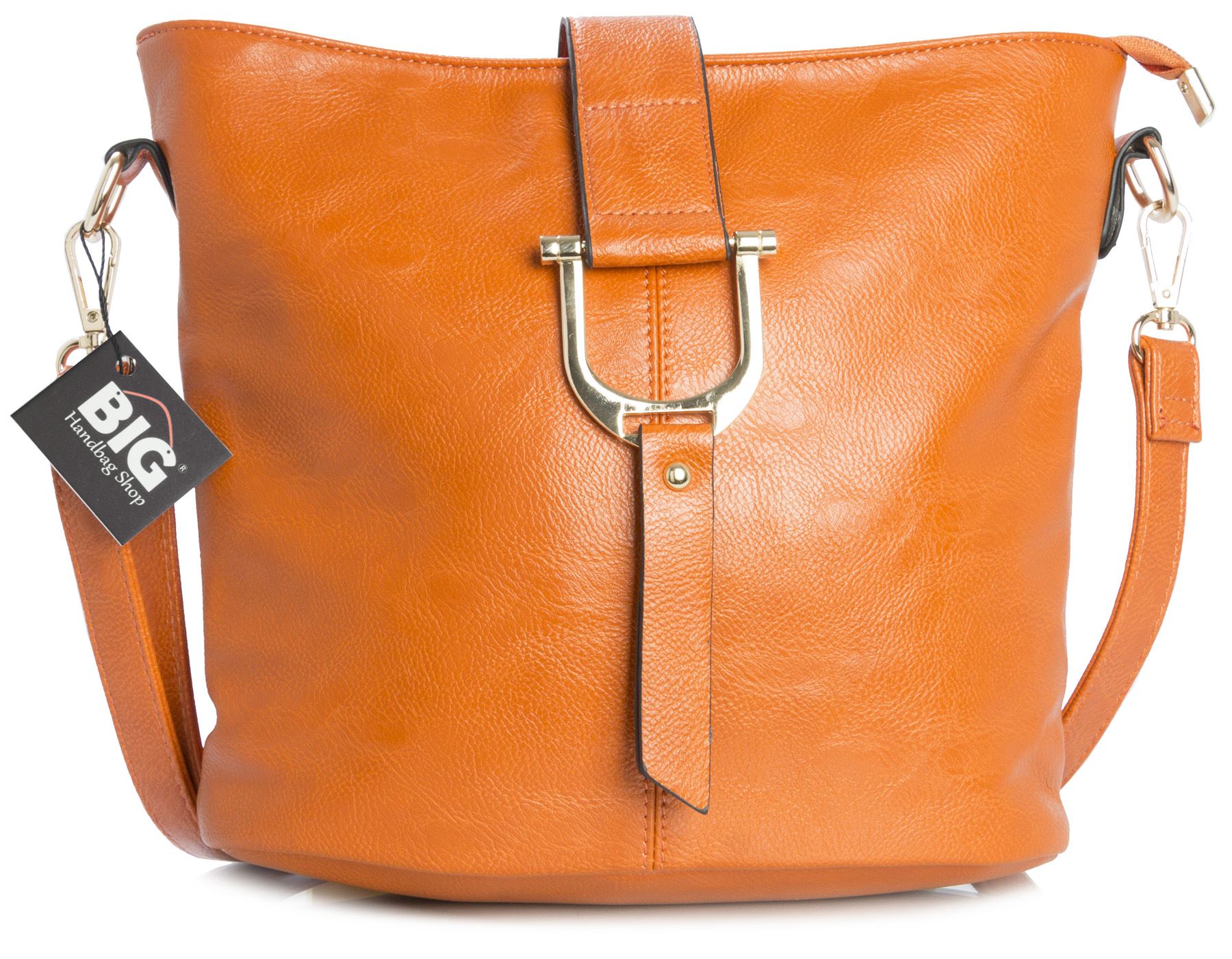 Big Handbag Shop Womens Faux Leather Bucket Style Cross Body Shoulder