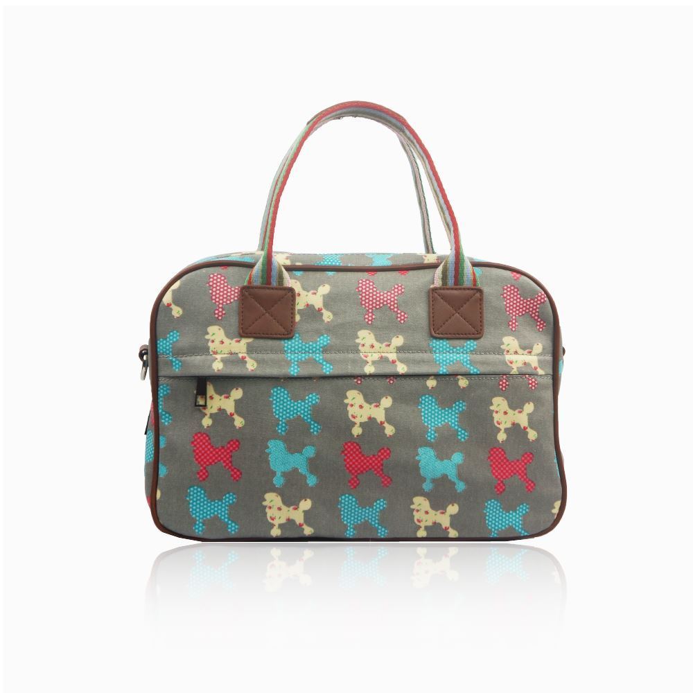 Women's Poodle Dog Oilcloth Handbag Purse SET Girl Matching Canvas