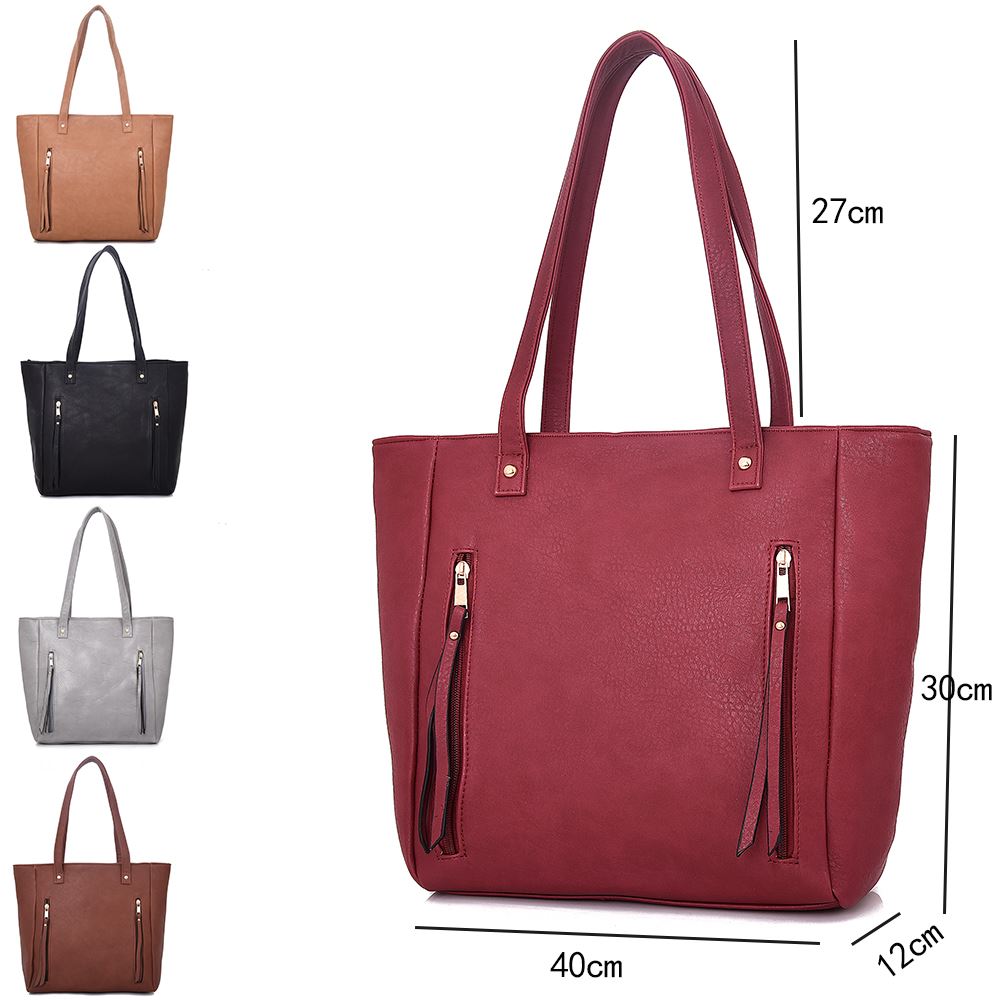 New Women/'s Large Designer Style PU Leather Tote Shopper Hand Bag