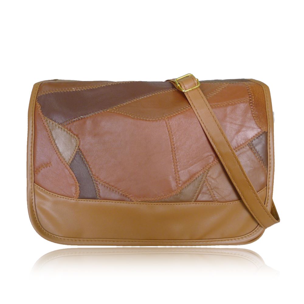 Leather Patch Vintage Holdall Crossbody Satchel Messenger Bag