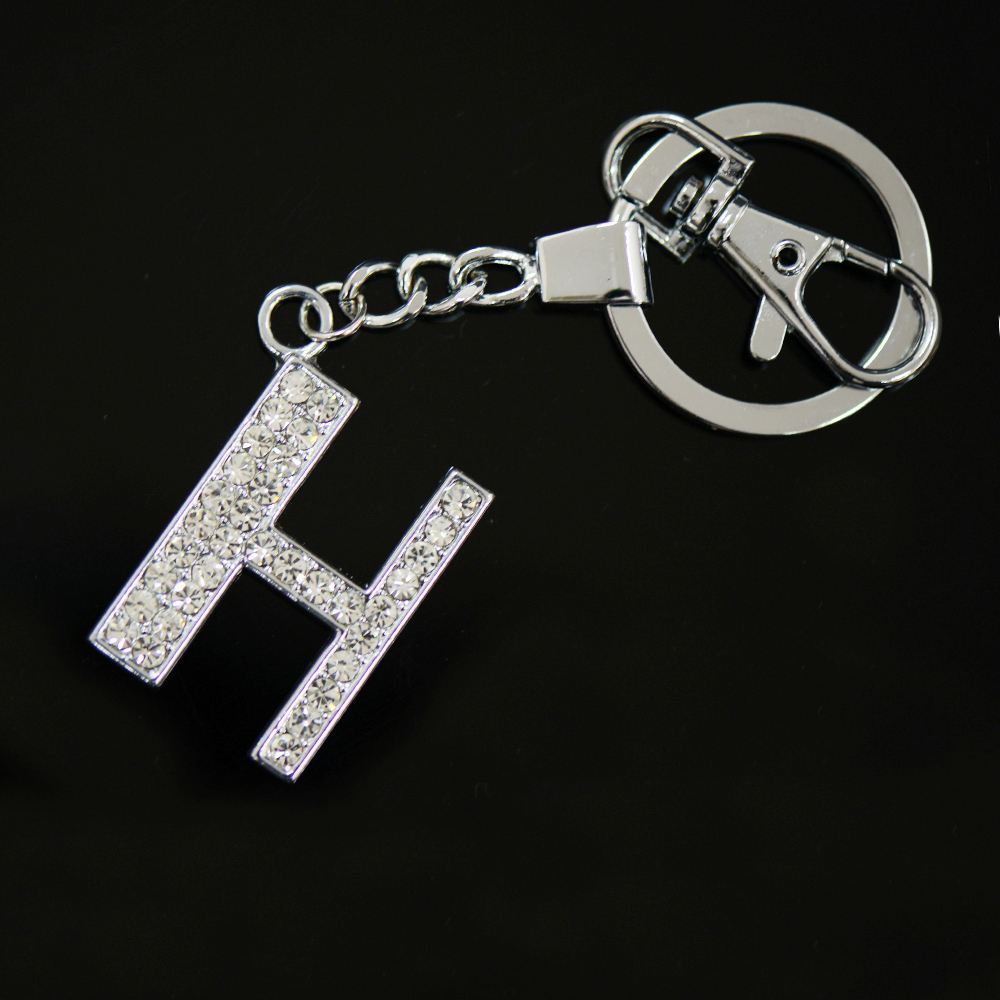 Alphabet Keyring AZ Initial Letter Diamante Key Ring Shiny Key Chain
