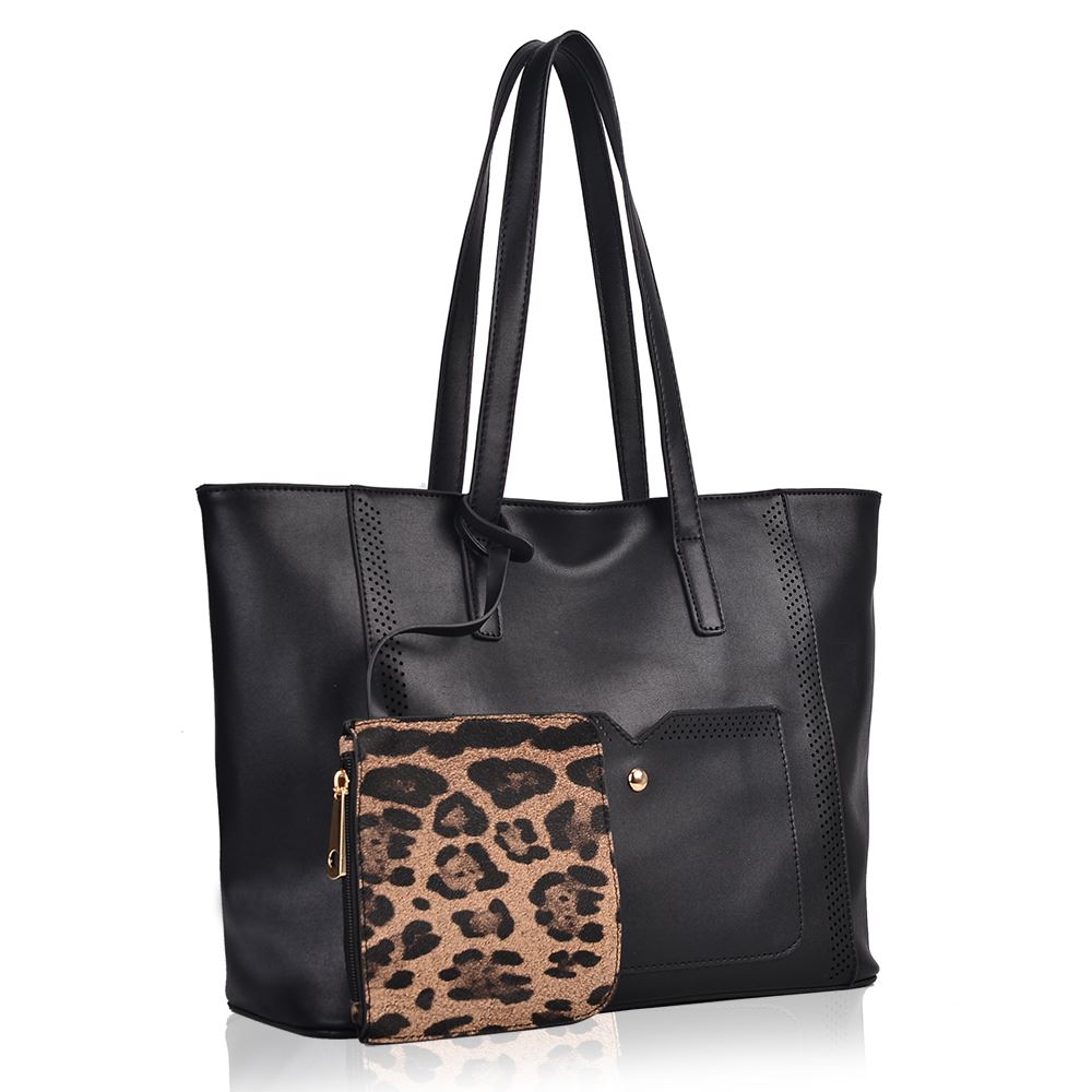 Women's Designer Style Leopard Tote Bag Ladies Fashionable Shoulder