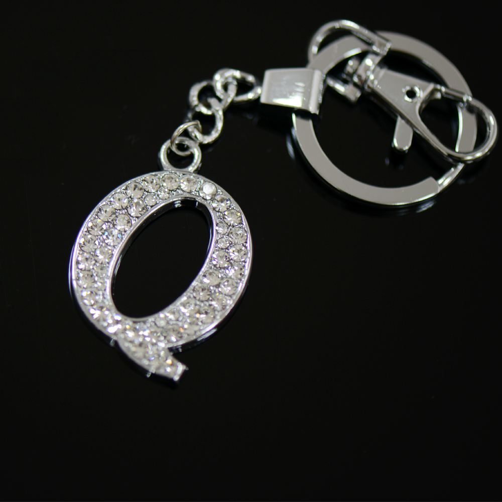 Alphabet Keyring AZ Initial Letter Diamante Key Ring Shiny Key Chain