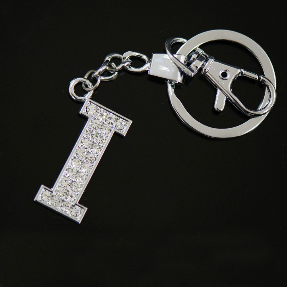 Alphabet Keyring AZ Initial Letter Diamante Key Ring Shiny Key Chain