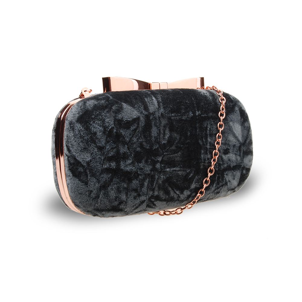 fluffy clutch bag black