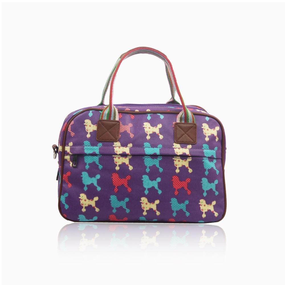 Women's Poodle Dog Oilcloth Handbag Purse SET Girl Matching Canvas