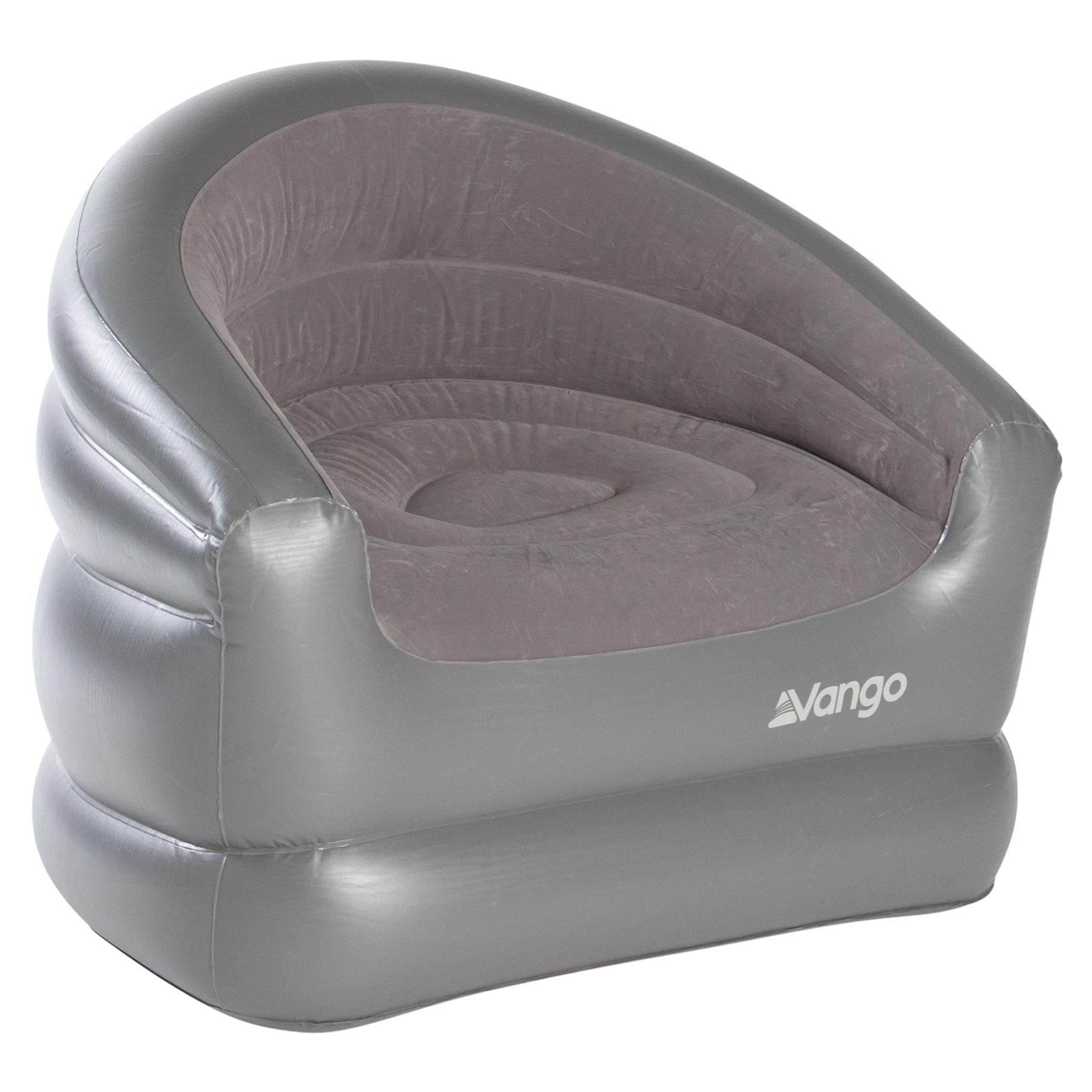 VANGO INFLATABLE CAMPING CHAIR BLOW UP FURNITURE OUTDOOR INDOOR GREY SEAT