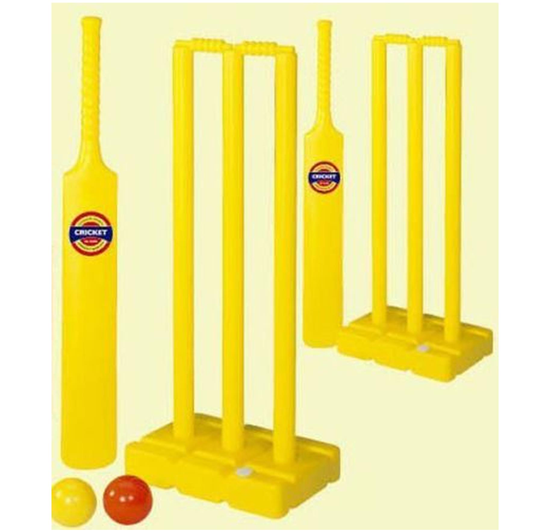 KIDS CRICKET GAME SET 2 x WICKETS BATS BALLS CHILDRENS NEXT WORKING DAY