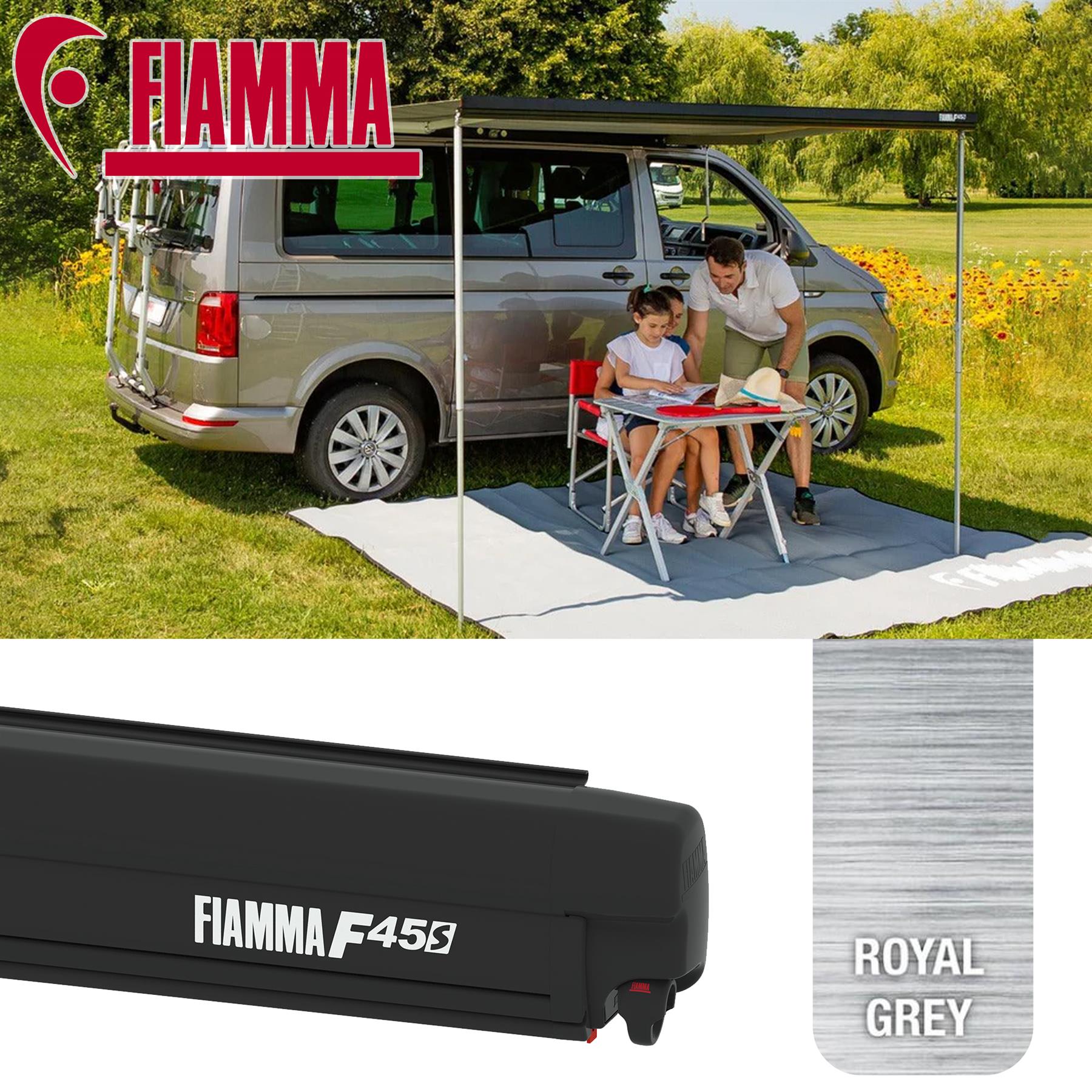 FIAMMA F45s AWNING 2.6M BLACK CASE/ROYAL GREY CANOPY WITHOUT 