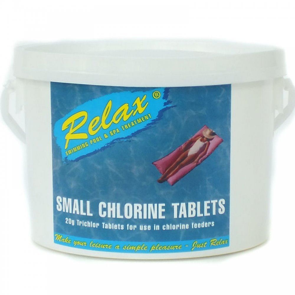RELAX 5KG SMALL 20g CHLORINE TABLETS SWIMMING POOL CHEMICALS SPA HOT