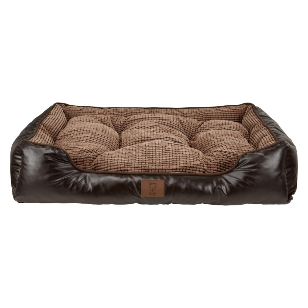 Bunty Tuscan Luxury Faux Leather Soft Fur Fleece Large Dog Bed Pet Cat
