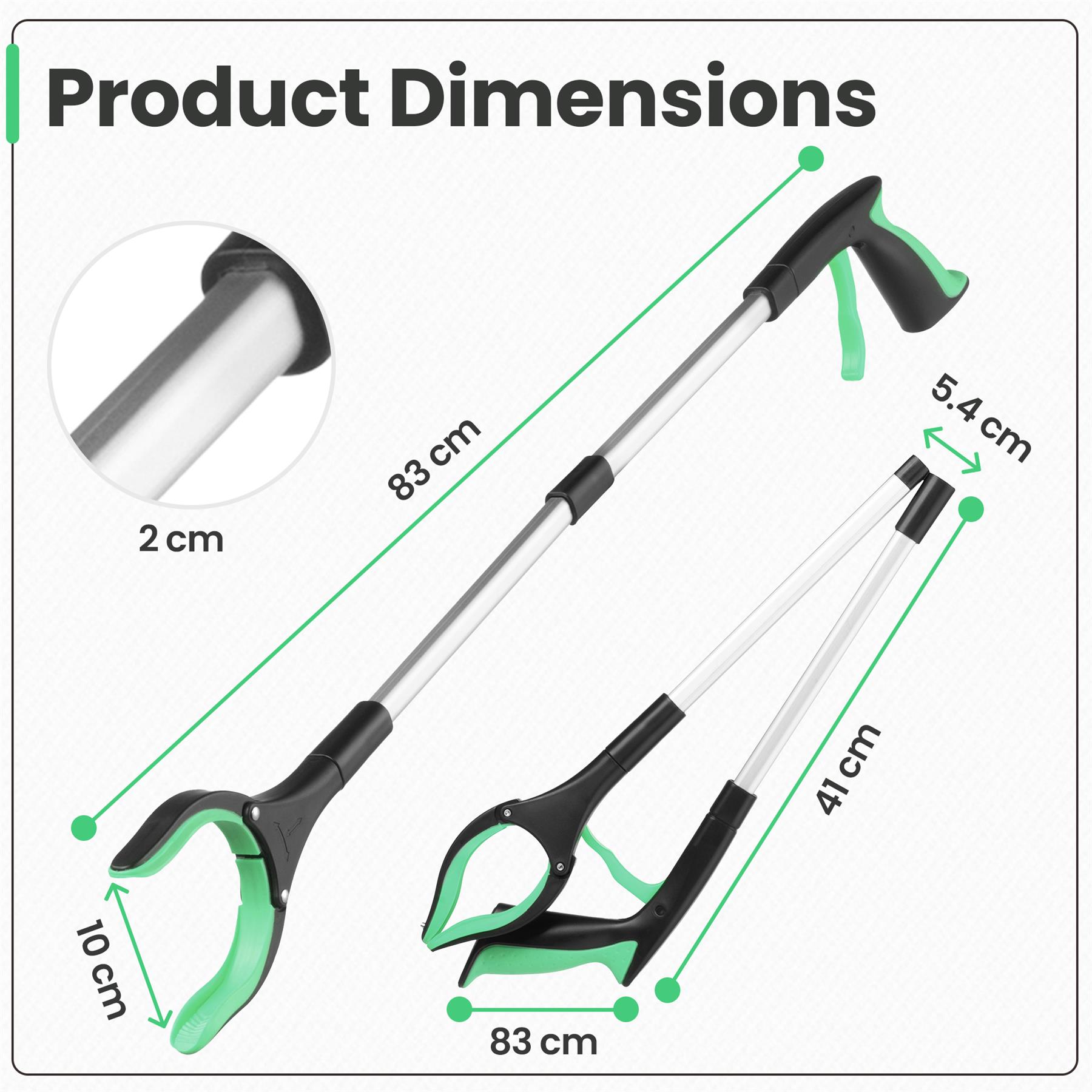 81cm/31" Reacher Grabber Tool - Long Reach Litter Picker Pick Up Mobility Tool - Picture 15 of 49
