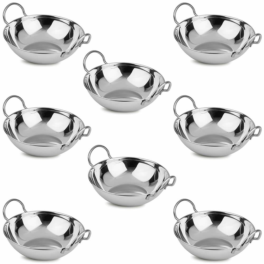 18cm Stainless Steel Metal Indian Food Curry Balti Dish Serving Bowl