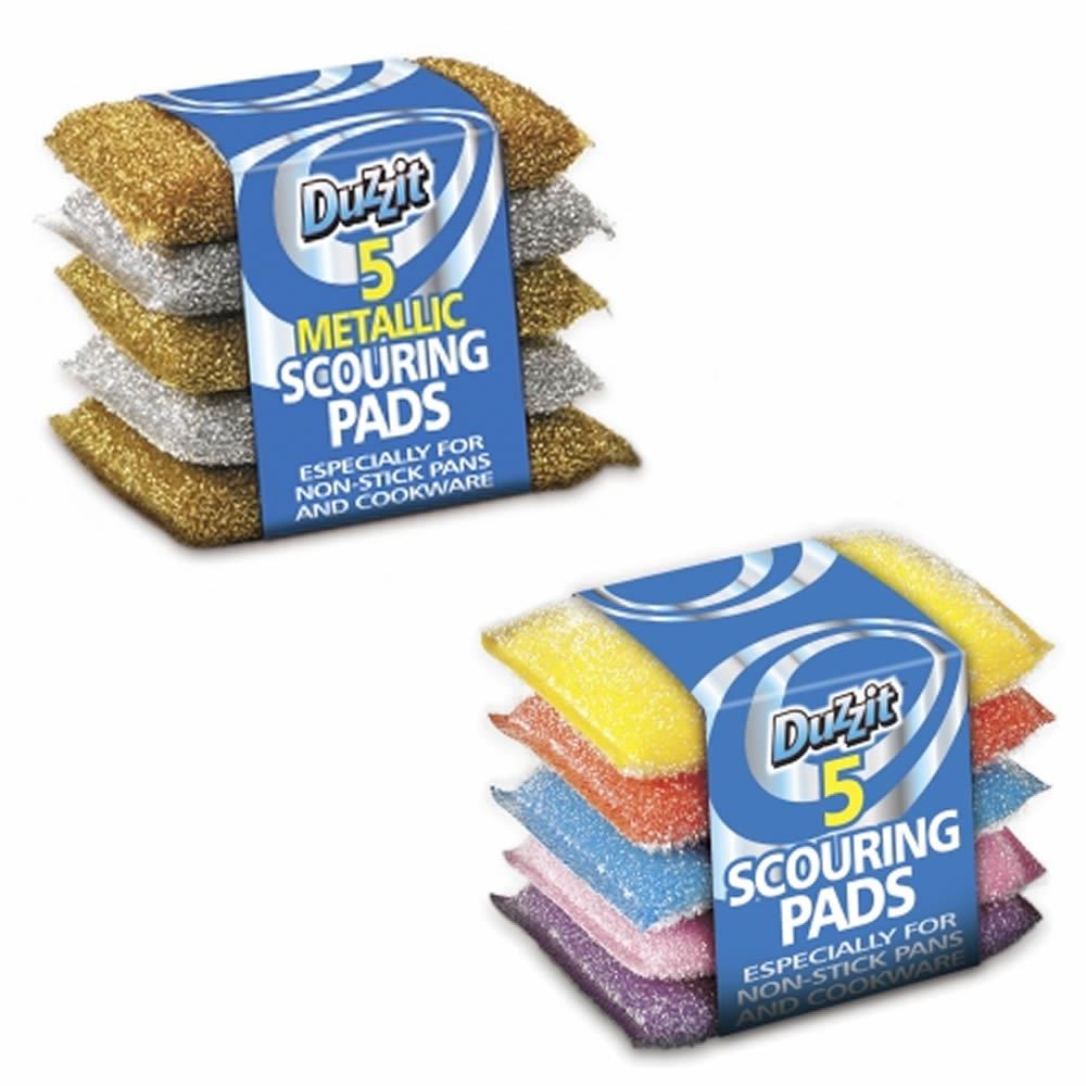 5x Scouring Scourer Pads Cleaning Washing Up Non Stick Scratch Pan Dish