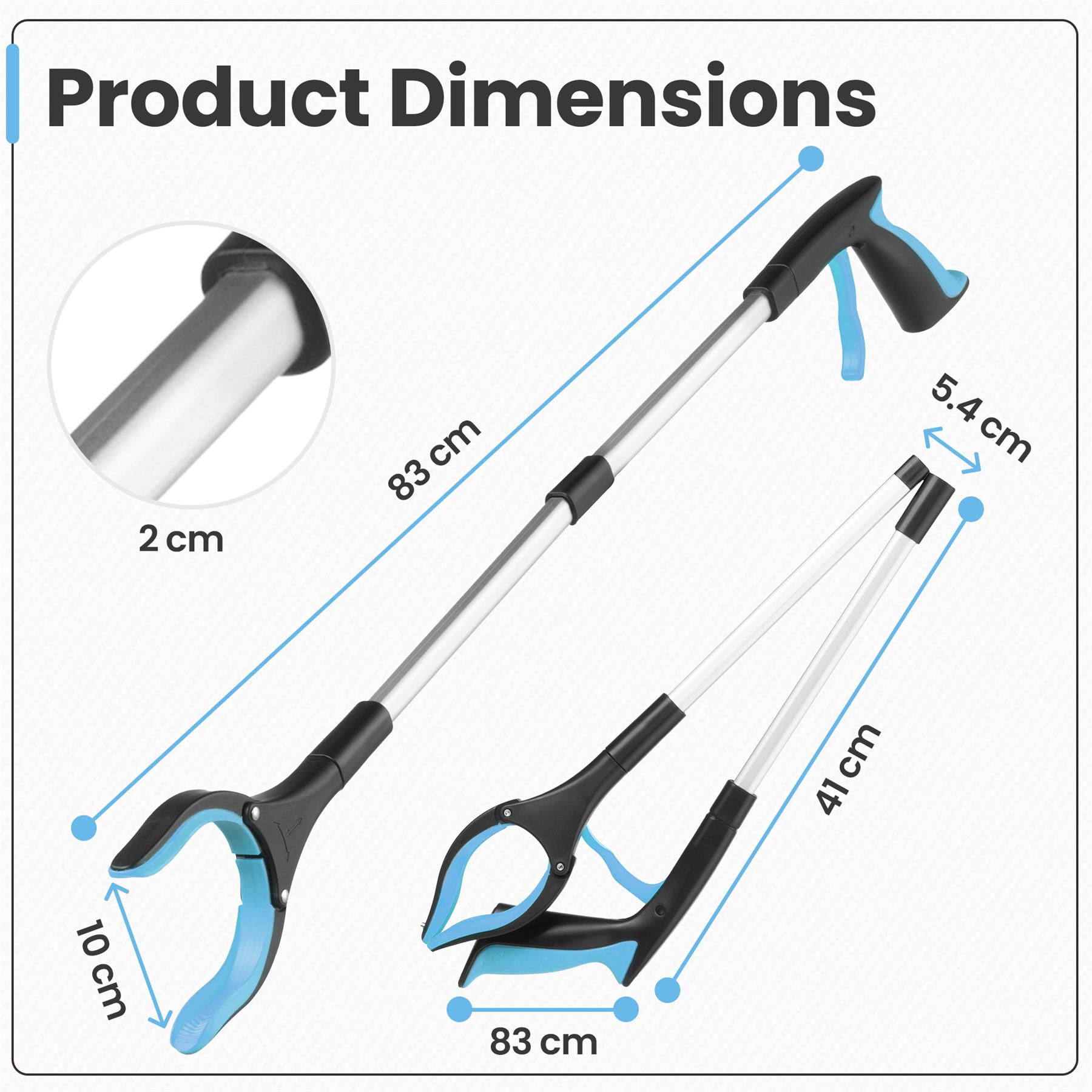 81cm/31" Reacher Grabber Tool - Long Reach Litter Picker Pick Up Mobility Tool - Picture 7 of 49