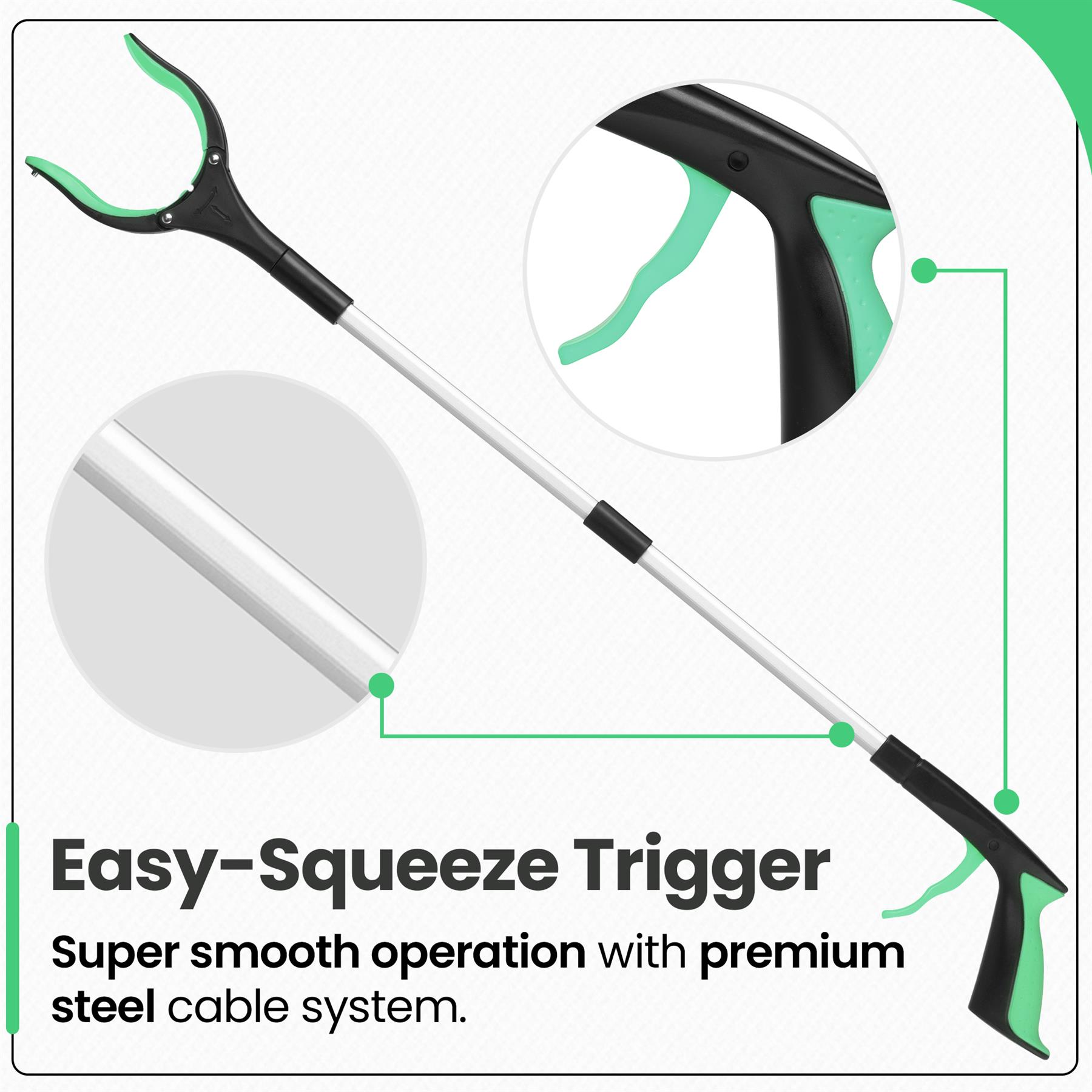 81cm/31" Reacher Grabber Tool - Long Reach Litter Picker Pick Up Mobility Tool - Picture 14 of 49