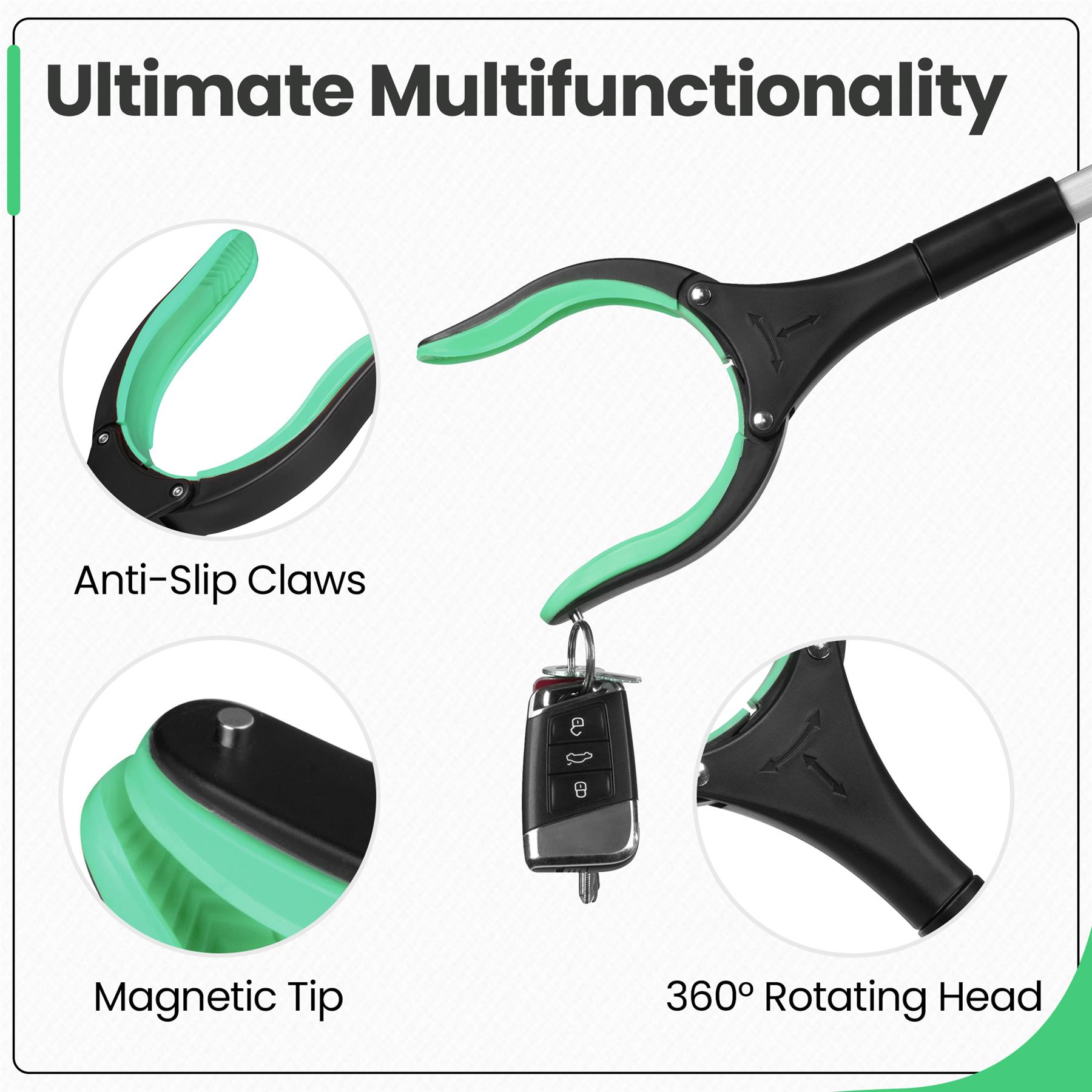 81cm/31" Reacher Grabber Tool - Long Reach Litter Picker Pick Up Mobility Tool - Picture 12 of 49