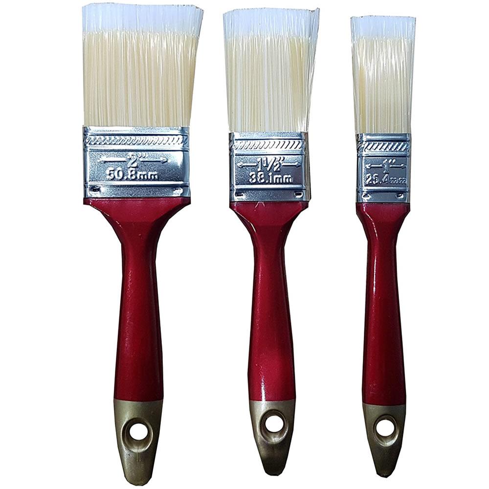 3pc Paint Brush Set Kit Fine Bristles Home Painting DIY Decorating
