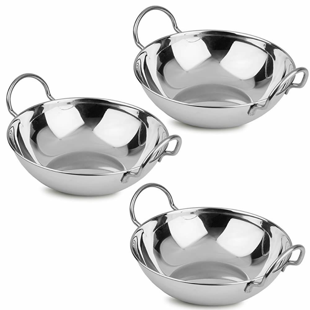 18cm Stainless Steel Metal Indian Food Curry Balti Dish Serving Bowl