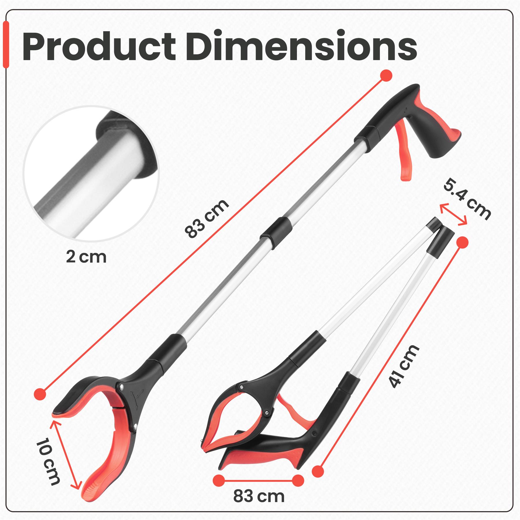81cm/31" Reacher Grabber Tool - Long Reach Litter Picker Pick Up Mobility Tool - Picture 39 of 49