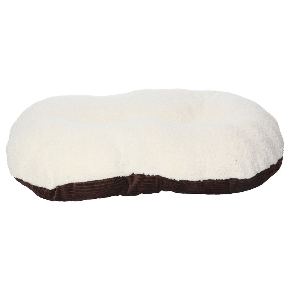 Bunty Oval Dog Pet Puppy Cat Bed Fleece Round Cushion Hard Wicker
