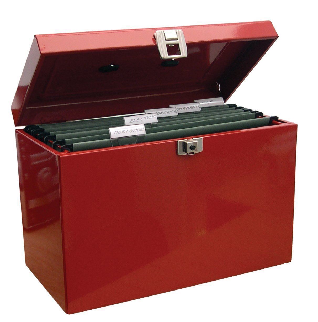 Metal File Storage Box A4 Lockable 5 Free Files OR Optional Suspension