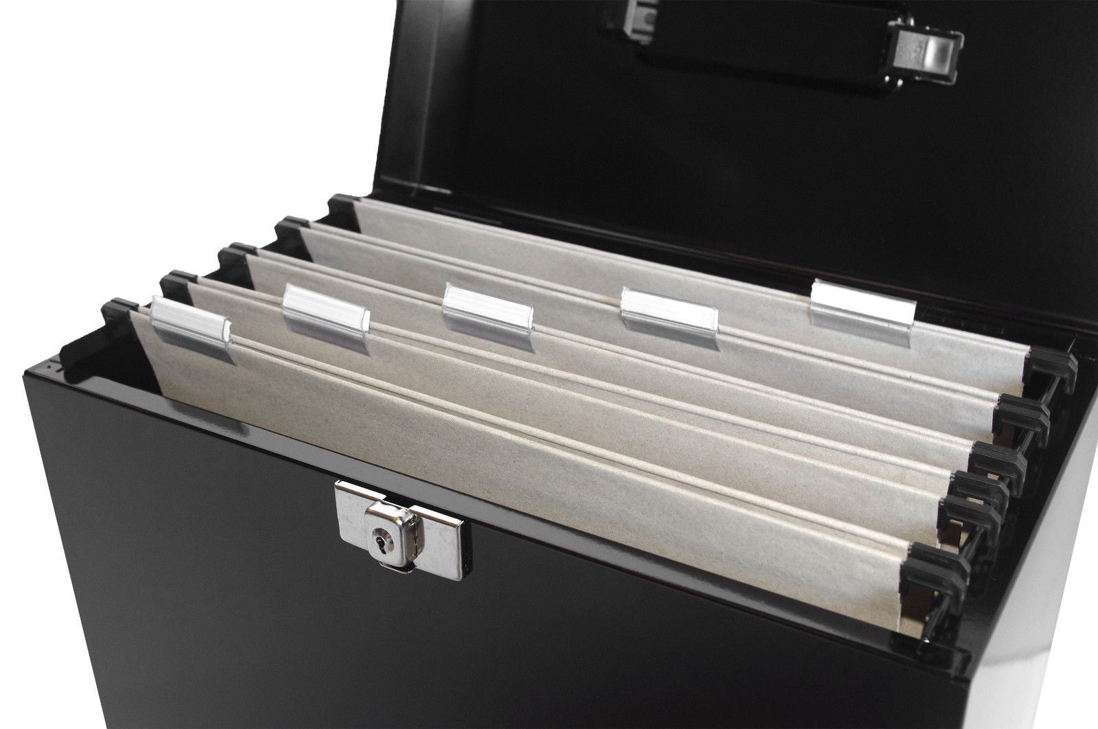 Metal File Storage Box A4 Lockable 5 Free Files OR Optional Suspension Files - Picture 7 of 32