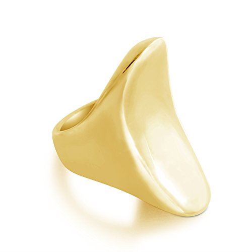 Azaggi Gold Plated Ring Handcrafted Saddle Design Oval Large Women Jewelry Gift
