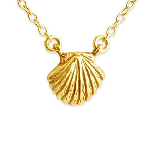 Collar enchapado en oro Azaggi caracol colgante almeja cáscara mariscos joyería animal - Imagen 13 de 13