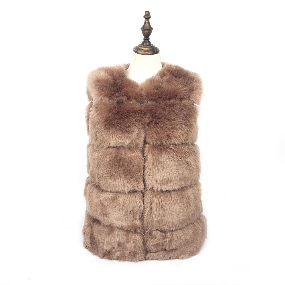 New Luxury Womens Soft Faux Fur Gilet Vesr Waistcoat Jacket Winter Warm Coat - Picture 4 of 8
