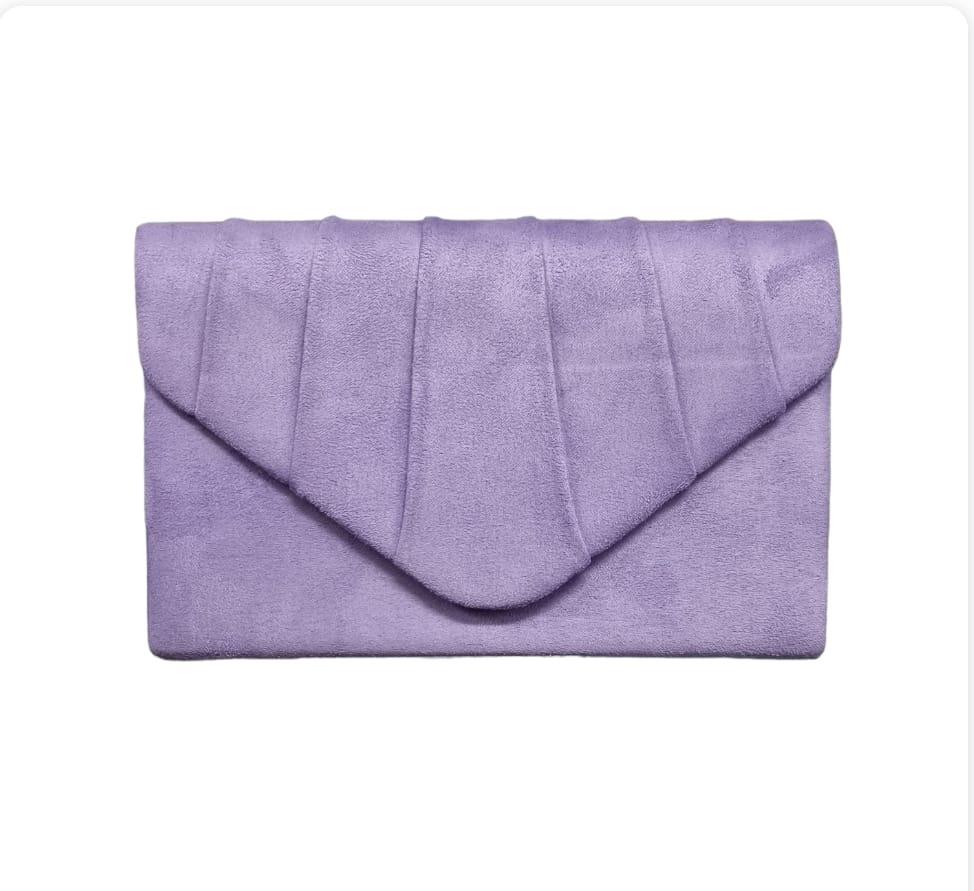 Womens Pleated Suede Wedding Party Prom Evening Clutch Hand Bag Purse HandBag - Picture 22 of 34