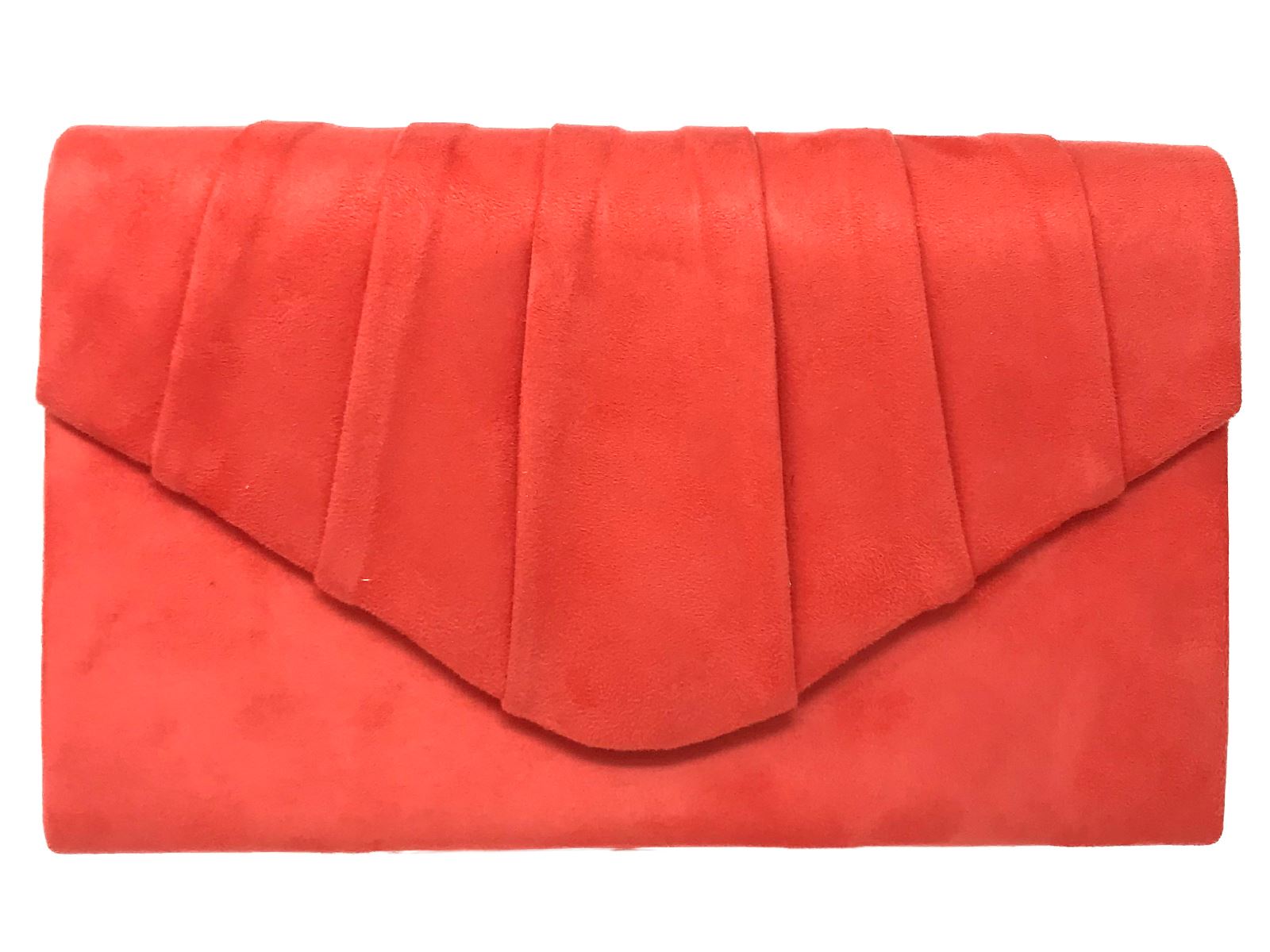 Womens Pleated Suede Wedding Party Prom Evening Clutch Hand Bag Purse ...