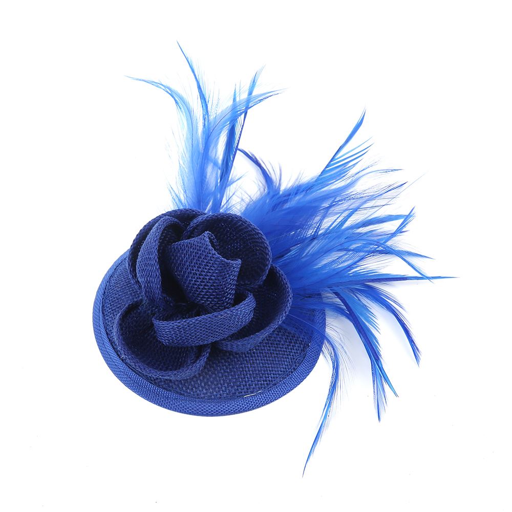 New Flower Hair Clip Feather Small Top Hat Clip On Fascinator Wedding