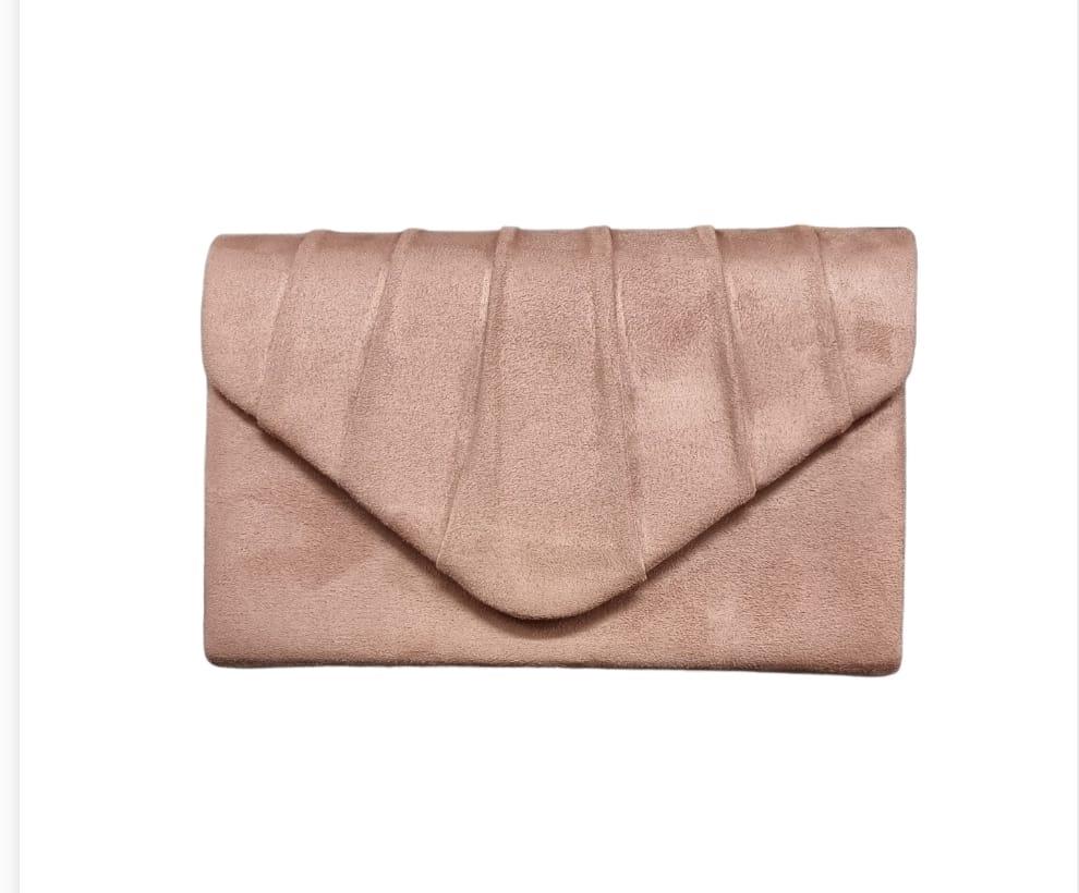 Womens Pleated Suede Wedding Party Prom Evening Clutch Hand Bag Purse HandBag - Picture 13 of 34