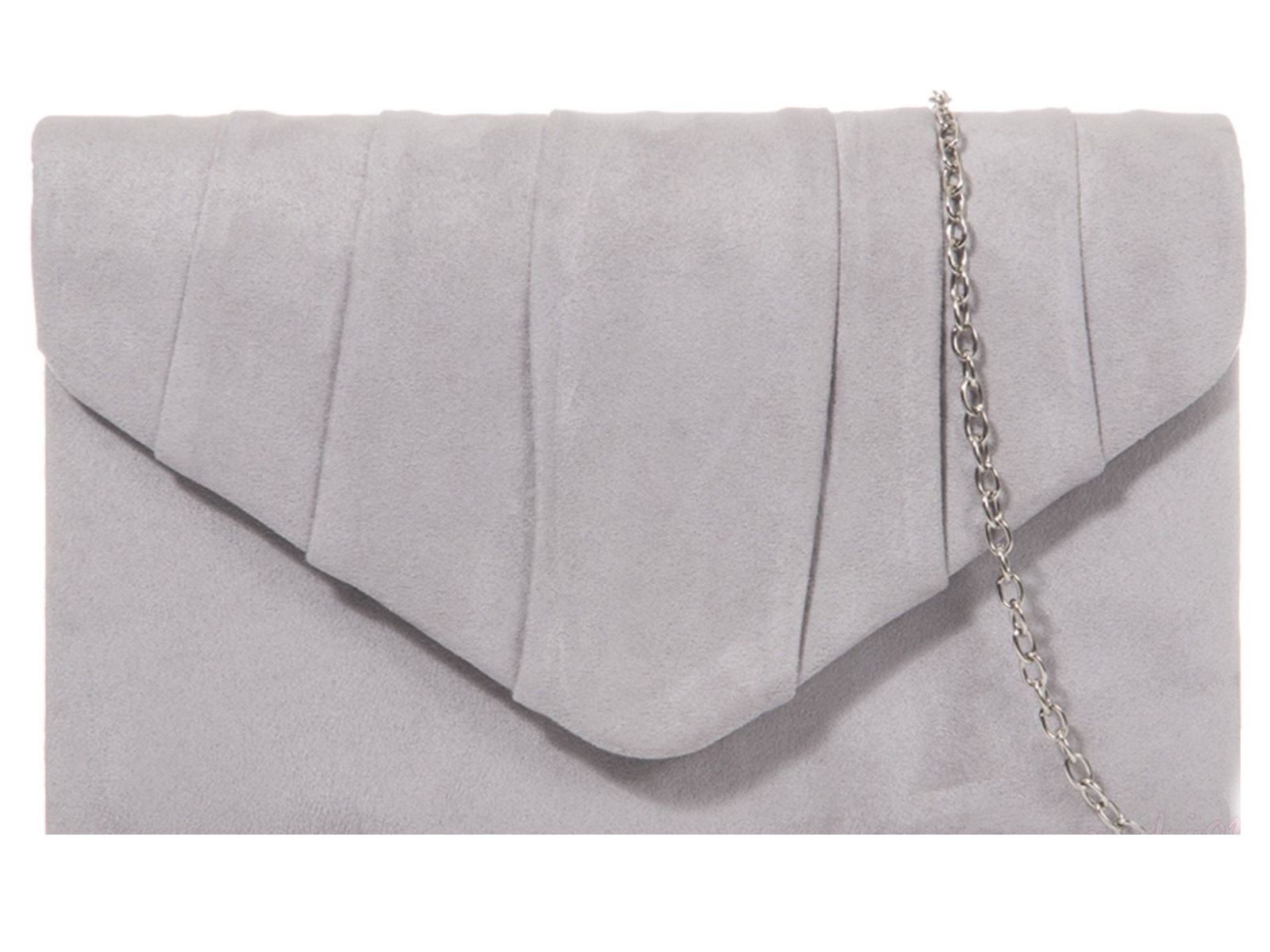 Womens Pleated Suede Wedding Party Prom Evening Clutch Hand Bag Purse HandBag