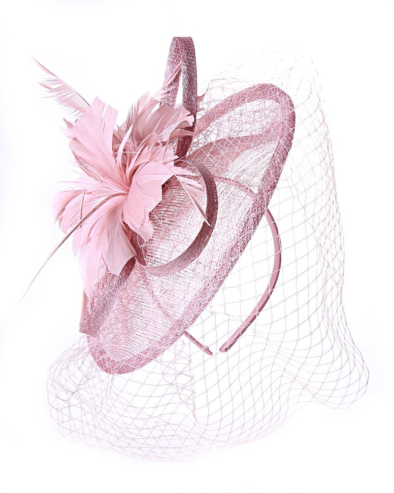 Dusty Pink Fascinator Wedding Race 