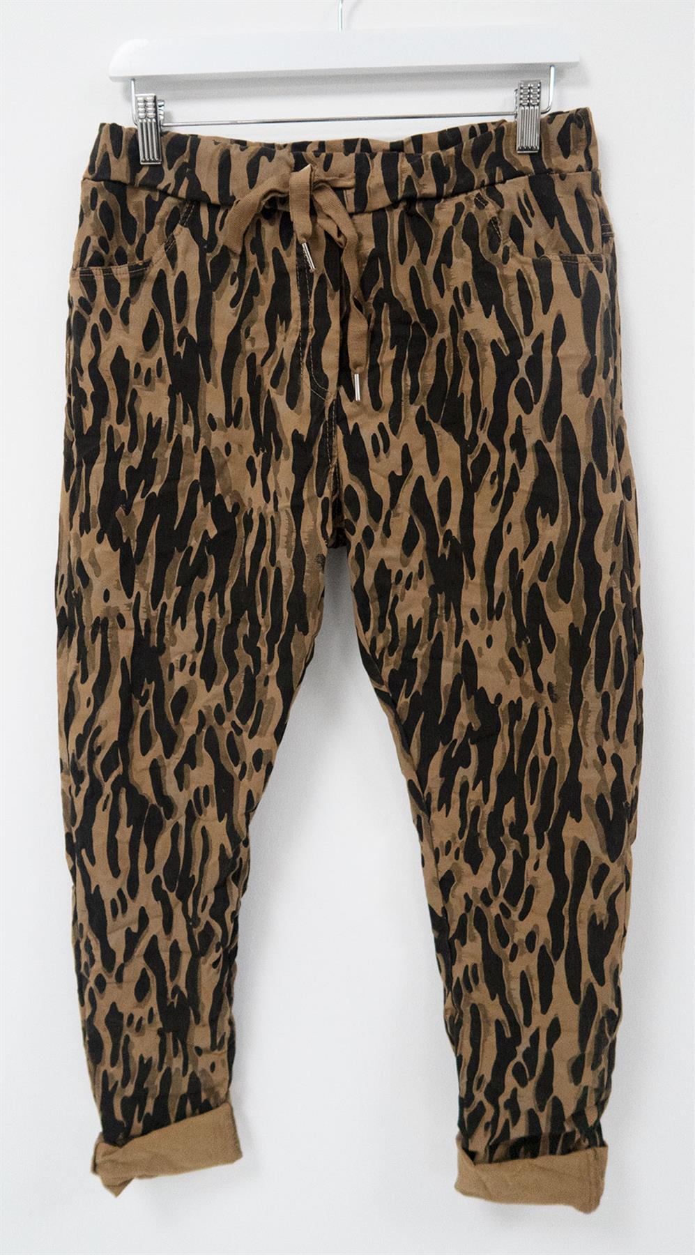 Womens Italian Animal Print Stretch 
