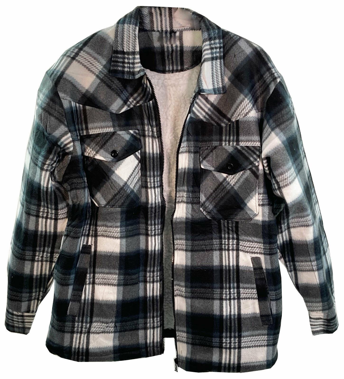 Homme Sherpa Polaire Doublé Lumberjack fourrure épaisse Chemise Veste