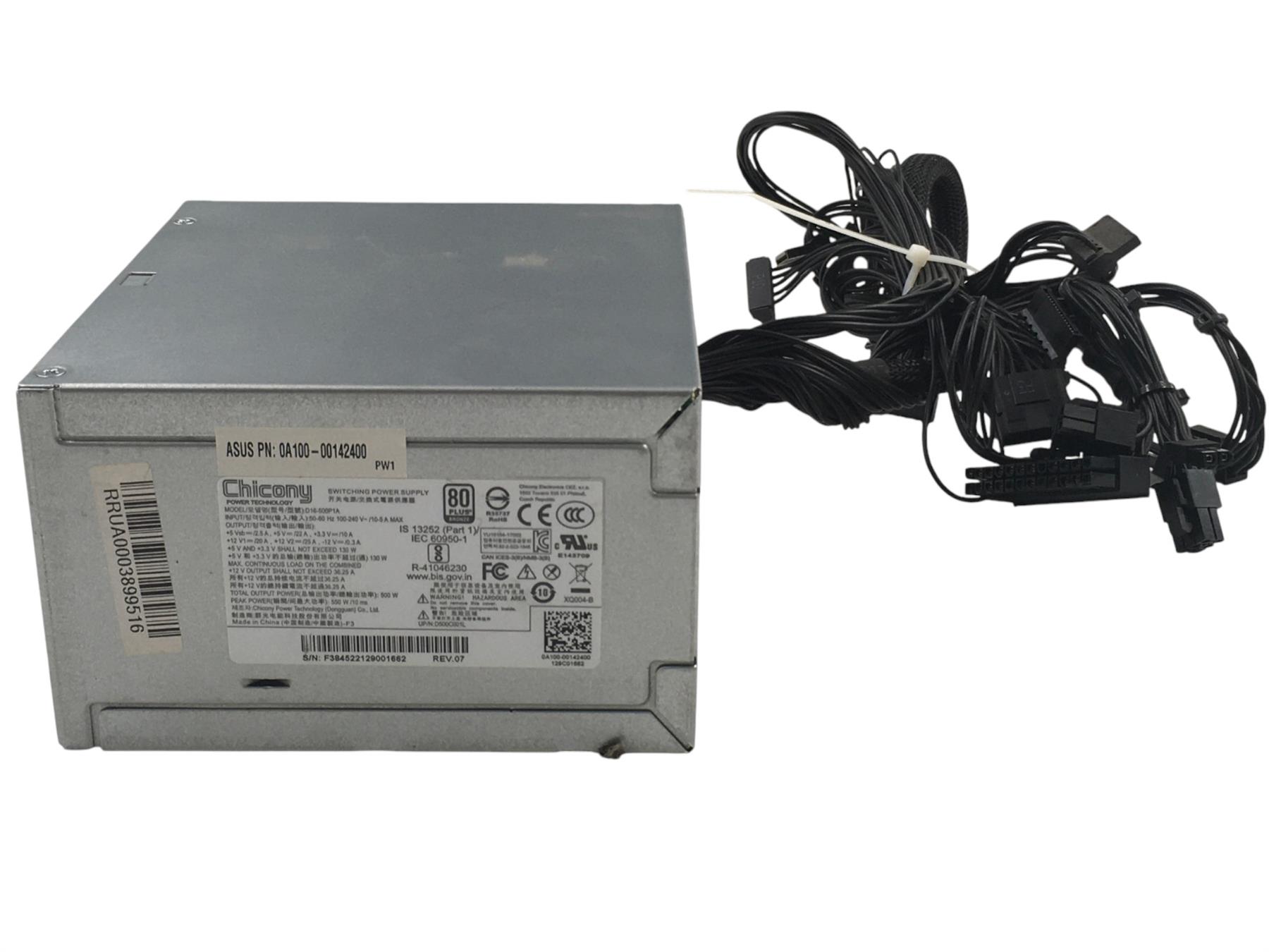 Chicony D16-500P1A 500W Power Supply PSU 80+ Bronze ATX 24-Pin OEM