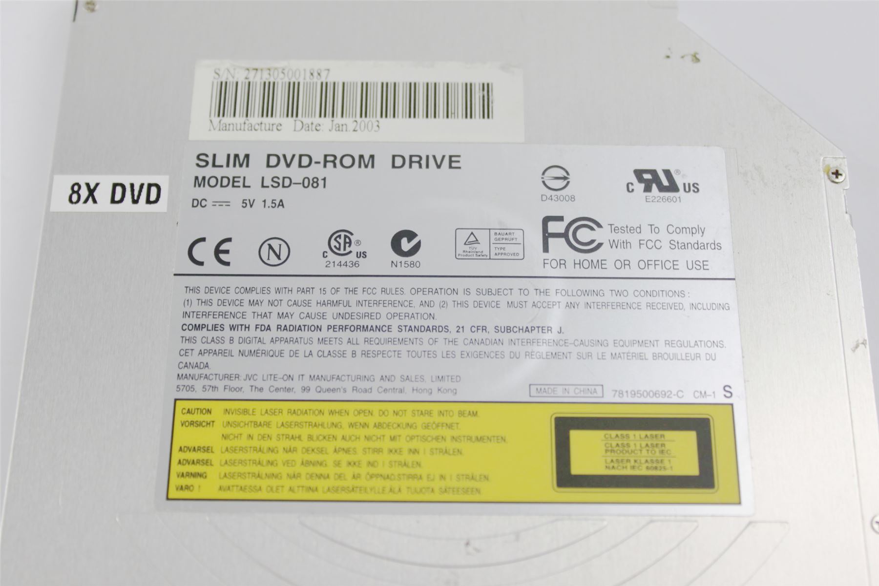 Genuine HP Laptop LSD-081 DVD-ROM Optical Drive 7819500692-C 33-D610Z-020 - Picture 5 of 8