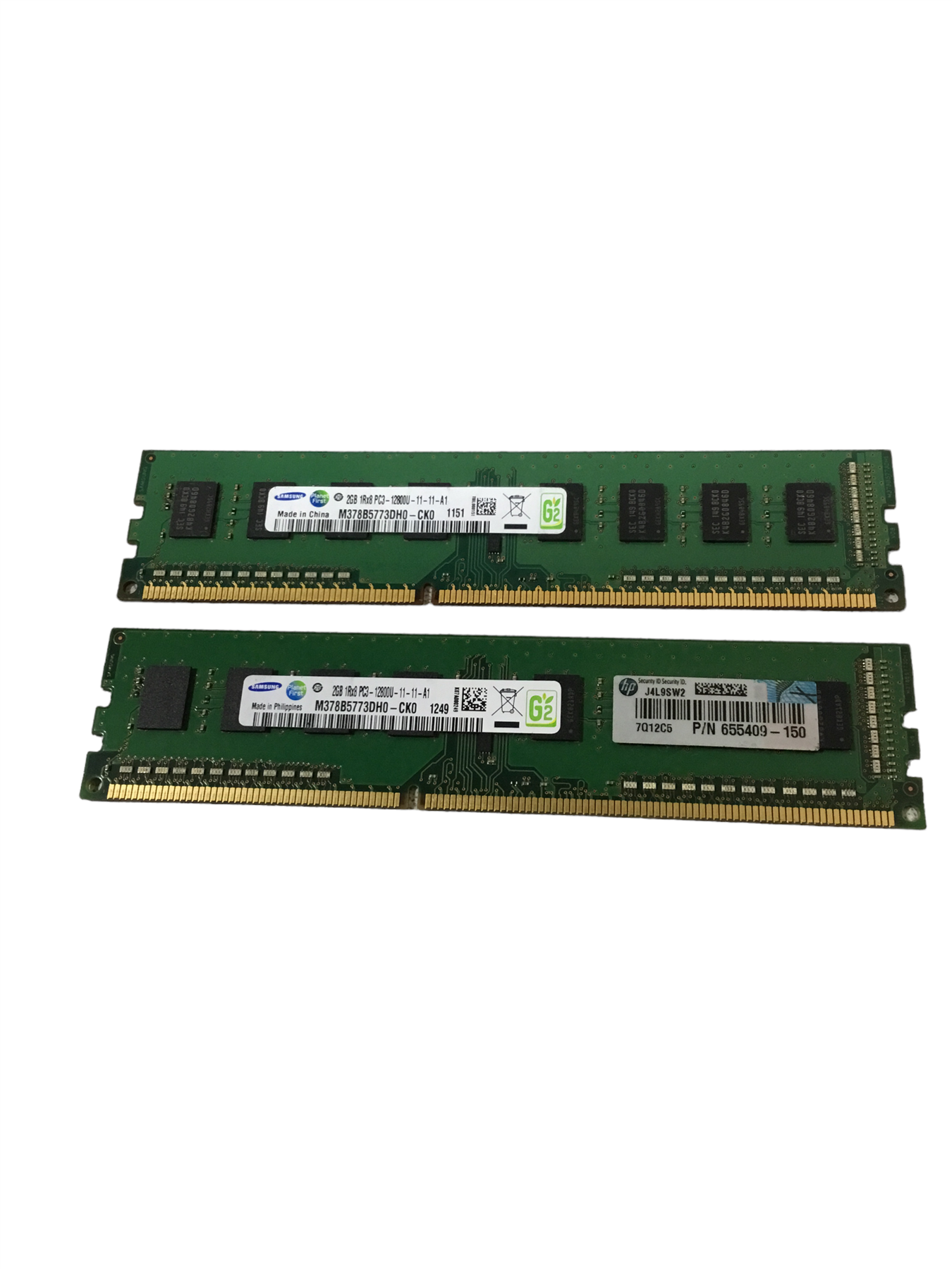 Samsung 2x2GB 4GB 1Rx8 PC3-12800U DDR3 1600MHz DIMM Memory RAM
