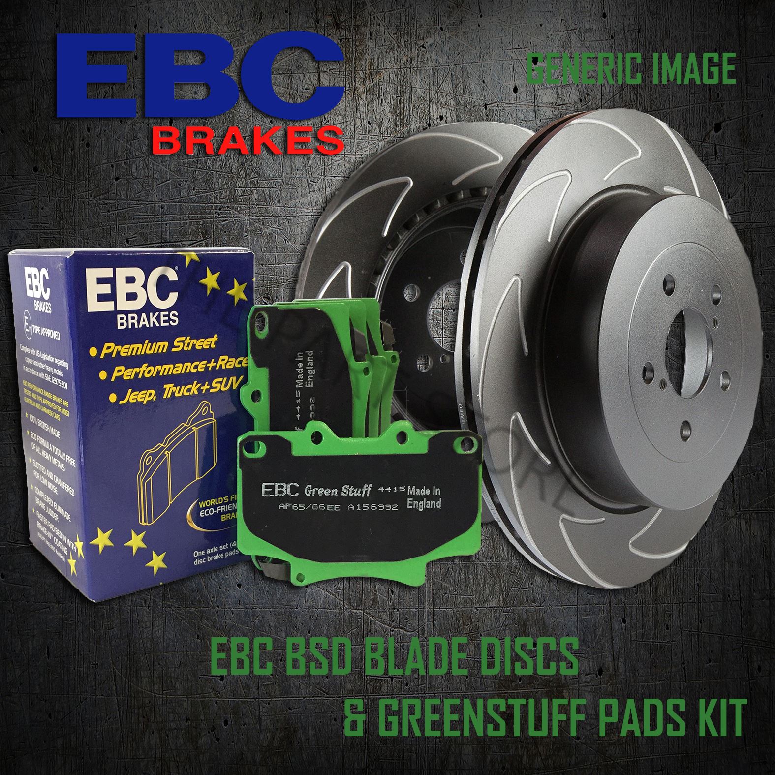 GREENSTUFF PADS KIT SET PD16KF015 EBC 312mm FRONT BSD PERFORMANCE DISCS